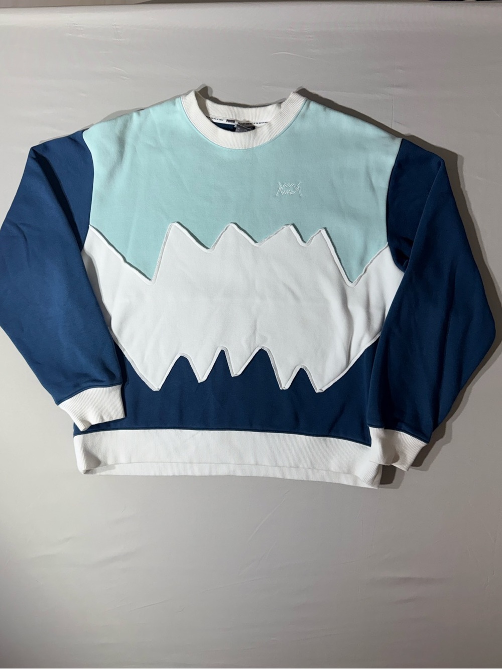 Rare Men's Puma Colorblock mountain Crewneck Sweatshirt. Outdoorsy sporty